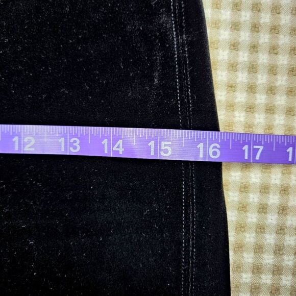 White House Black Market The Legging Black Velvet Pull On Stretchy BodyCon Pants - Picture 10 of 13